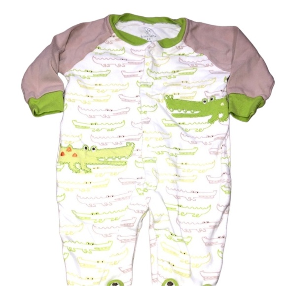 Koala Baby 3 Months Little Boys Alligator Footed Onesie - Picture 1 of 6
